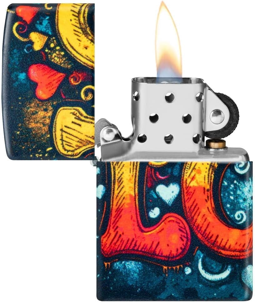 Zippo Lighter - Customized Message on Love Mural 540 Matte Pocket Lighter 46283