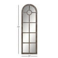 thumbnail image 4 of DecMode 23" x 72" Brown Arched Window Pane Wall Mirror, 4 of 14