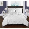 thumbnail image 1 of Chic Home DS2448-BIB-US 8 Piece Yvonne Ruffled Pinch Pleat Design Duvet Cover Set, Silver, 1 of 1