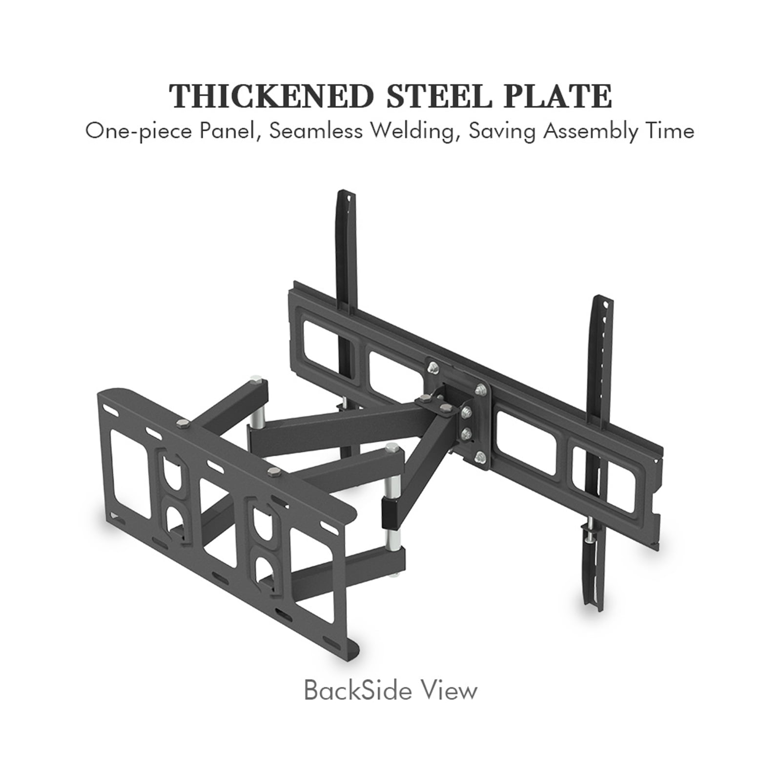 Full Motion TV Wall Mount for 32 to 70 Inch TVs Heavy Duty Double Swing Arm Articulating Bracket Tilt Swivel Extend Max Load 110 Lbs VESA 600x400 Large Base for Living Room Home Theater Gaming Setup