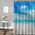 thumbnail image 2 of Orinice Beach Blue Sky White Clouds Bathroom Decor Set, Colorful Luxurious Graphic Print Polyester Fabric Fashion Shower Curtain Set with Hooks, 100% Polyester Fabric Waterproof Shower Curtain for, 2 of 7