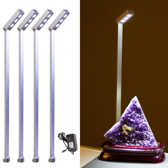 4 Showcase jewelry LED Light Pole Style FY-38 set with UL listed 12v 3A Power Supply