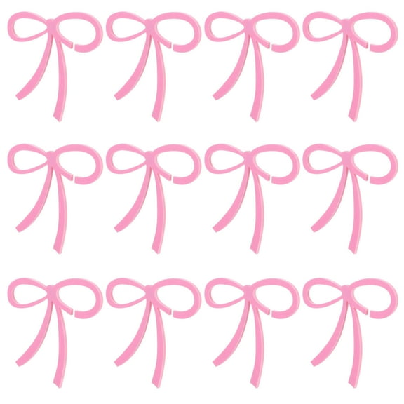VORCOOL 12Pcs Bowknot Cup Decor Acrylic Wine Charms For Event Celebrations