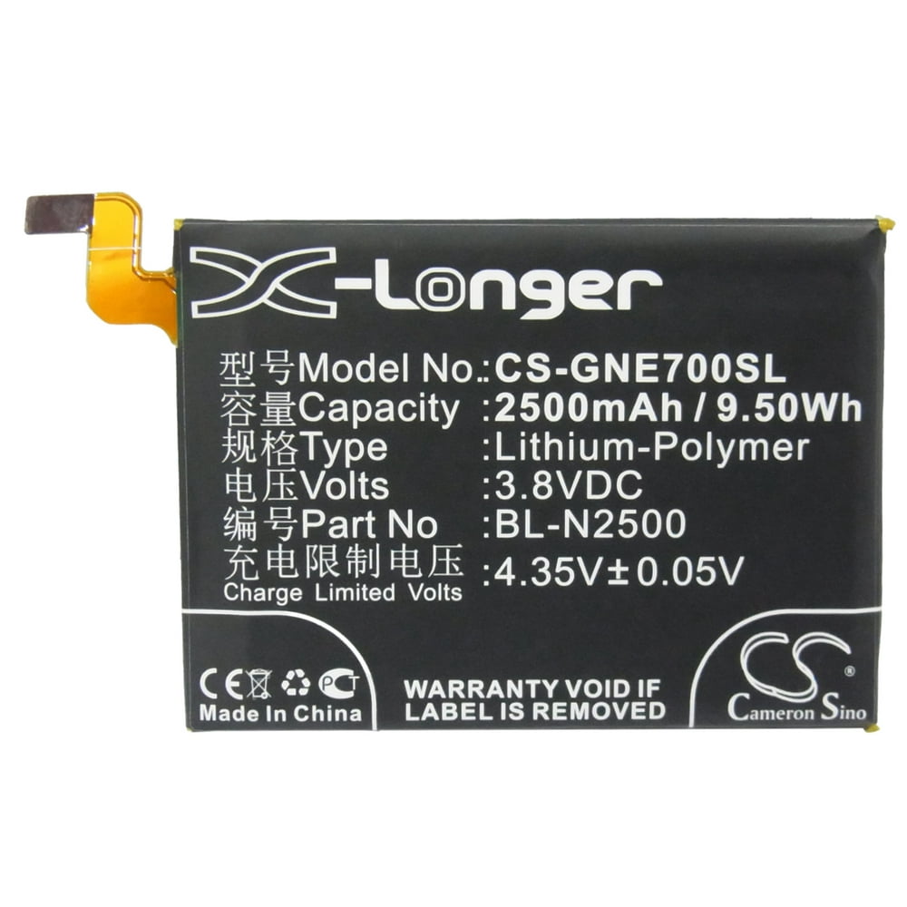 Replacement Battery For GIONEE 3.8v 2500mAh / 9.50Wh Mobile, SmartPhone