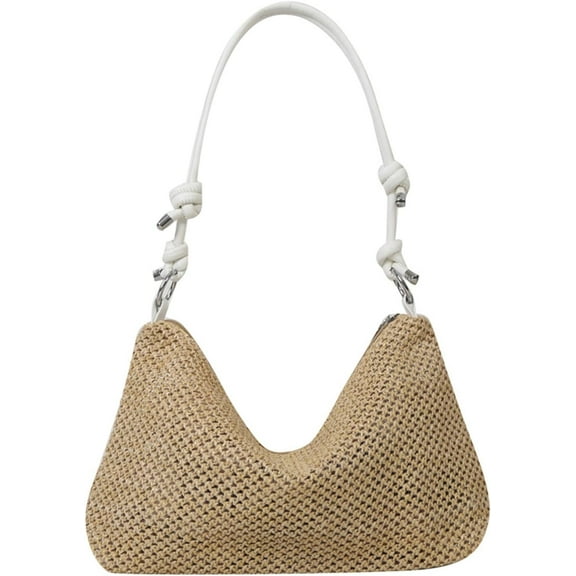 JUYGO Women's Cotton Blend Geometric Crossbody Handbag, White