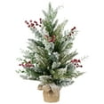 thumbnail image 2 of Northlight Flocked Balsam Pine Artificial Mini Christmas Tree in Burlap Base - 24" - Unlit, 2 of 7