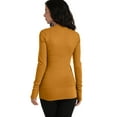 thumbnail image 3 of J. METHOD Women's Snap Button Cardigan Long Sleeve Knit Ribbed Sweater NEWJ181 Ash Mustard 3X, 3 of 5