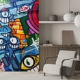 thumbnail image 3 of Idea4wall 2pcs Colorful One-eyed Bacteria Cartoon Printed Stick Wallpaper Removable Wall Murals Large Wall Stickers for Home Decoration, 120"x48", 3 of 5