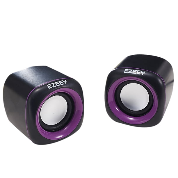 Ezeey 2Pcs A1 Mini Altavoz de escritorio Multimedia Audio portátil Subwoofer USB Altavoz compacto estéreo Jack de 3,5 mm Eigraketly DZ5199-05B