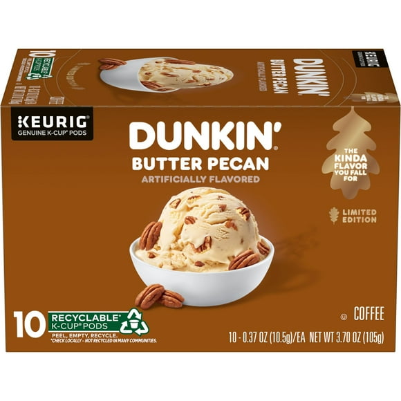 Dunkin' Donuts Butter Pecan Ground Coffee – 3-Pack, 11 Oz Bags, Medium Roast, Exp 10/2026
