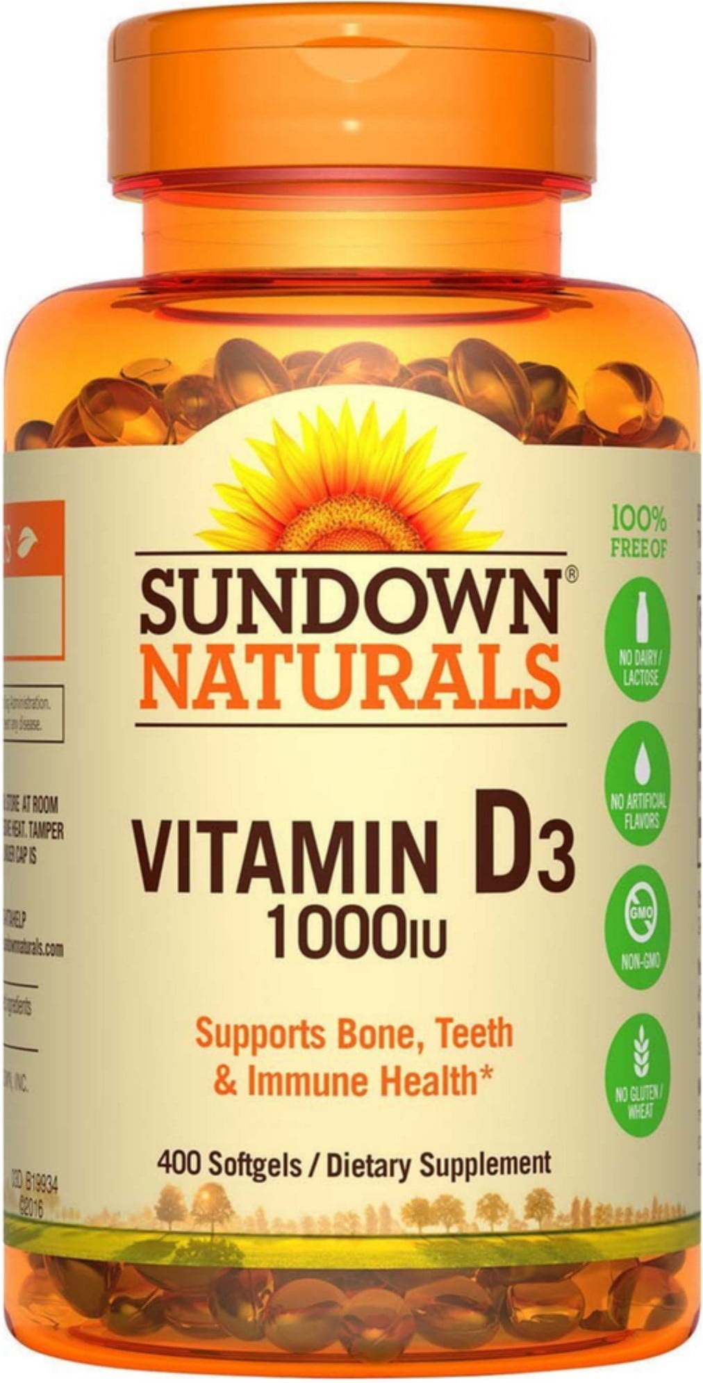SundownNaturals Vitamin D3 1000 IU Softgels 400 ea (Pack of 2)