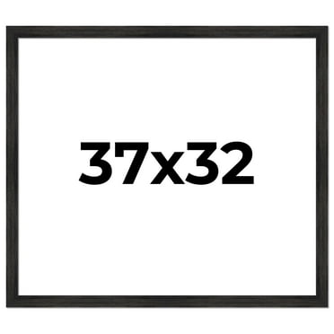 37x32 Frame Black Rustic Barnwood Solid Wood Picture Frame | 1.5 Inch Moulding Width | Includes UV