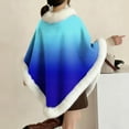 thumbnail image 4 of Riecok Fleece Shawl Wraps for Women Collared Gradient Fuzzy Cape Elegant Thick Warm Pullover Coats for Holiday Party, 4 of 6
