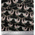 thumbnail image 3 of Soimoi Modal Satin Fabric Feather,Branch & Sloth Cartoon Print Fabric by The Yard 42 Inch Wide, 3 of 3
