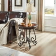 thumbnail image 6 of Gexpusm Round End Table,Farmhouse Wood Side Table,Retro Rustic Mid-Century Center Table,Brown/Walnut, 6 of 8