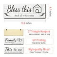 thumbnail image 5 of 4 Pieces Home Wall Decor Signs, THIS IS US/ TOGETHER/ BLESS THIS HOME/ FAMILY Wall Decor For Living Room Bedroom, Rustic Wooden Farmhouse Wall Art Decor, 4.7 x 13.8 Inch(White), 5 of 6