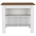 thumbnail image 5 of Cala 2 Piece Kitchen Set, Cala Kitchen Island + Della 60 Pantry, White /Walnut, 5 of 6