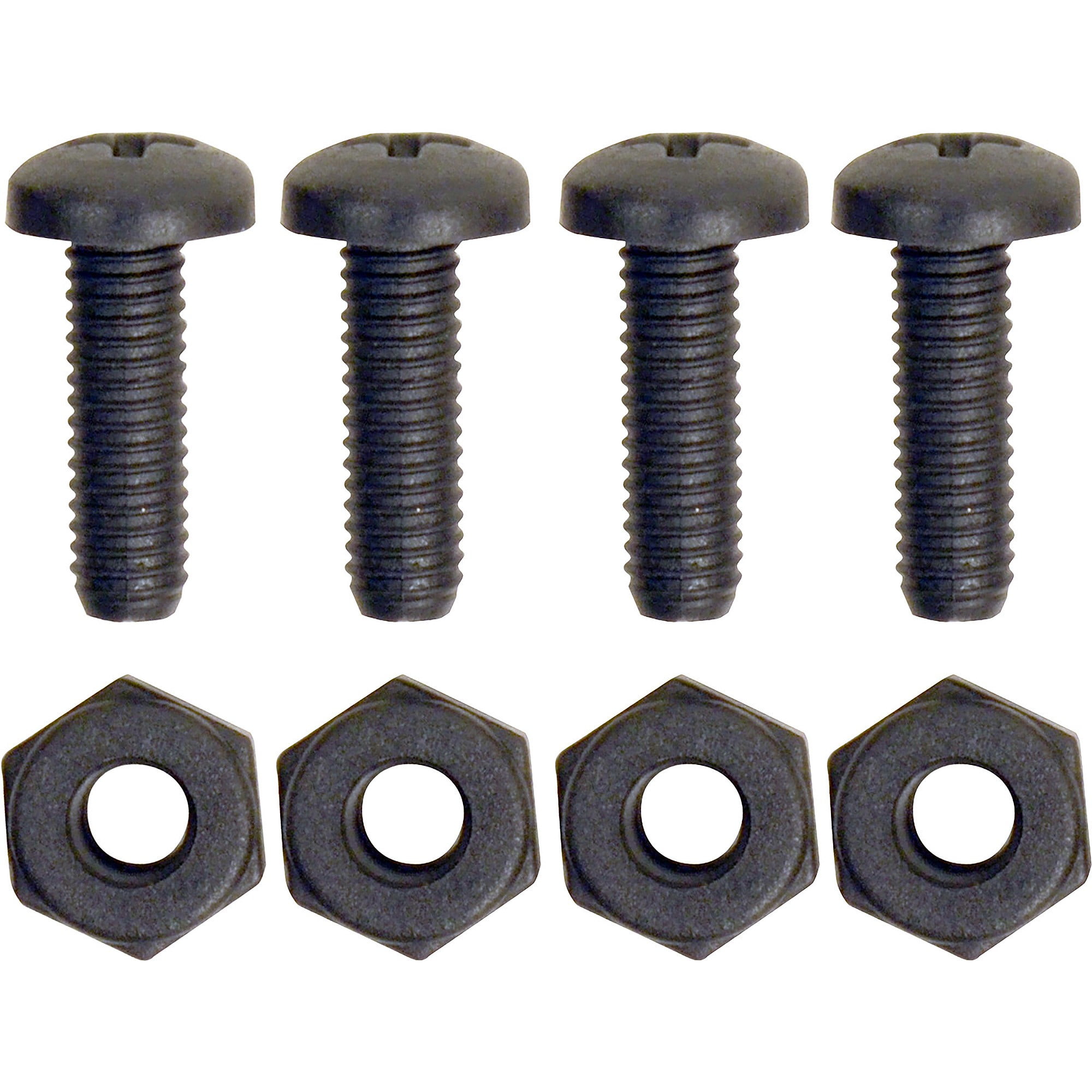 Auto Drive Universal Nylon License Plate Frame Fasteners Black, 93342W