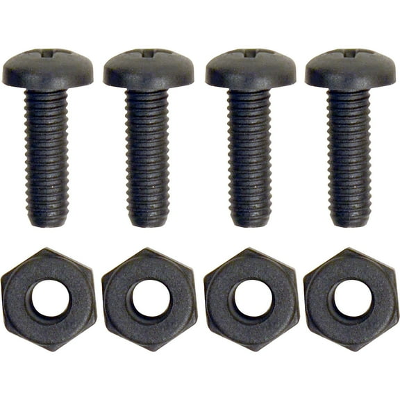 Auto Drive 90279W - 8 Piece Black Nylon License Plate Fasteners