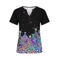 thumbnail image 4 of Women Short Sleeve Loose Fitting Fashion Christmas gift Leisure Chiffon Thin section Durable Sexy Lining Blue Trendy Short Sleeve Size S, 4 of 6