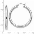 thumbnail image 3 of FB Jewels 14k White Gold Polished 4mm Lightweight Round Hoop Earrings, 3 of 3