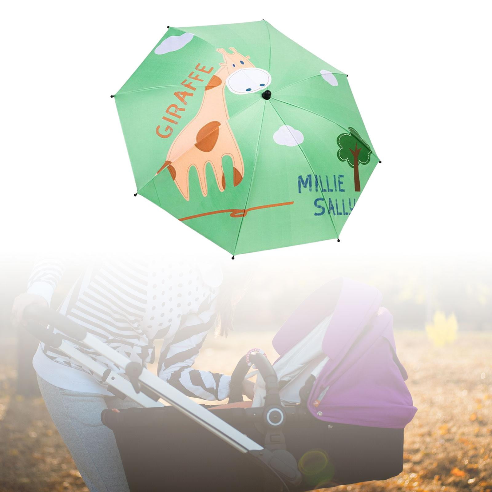 harayaa Baby Pram Umbrella with Clamp Baby Stroller Parasol Universal Summer 360 Degree giraffe