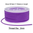 thumbnail image 2 of Unique Bargains 2 Packs Nylon Thread Twine Beading Cord 2mm Extra-Strong Braided Nylon Crafting String 11M/36 Feet, Purple, 2 of 7