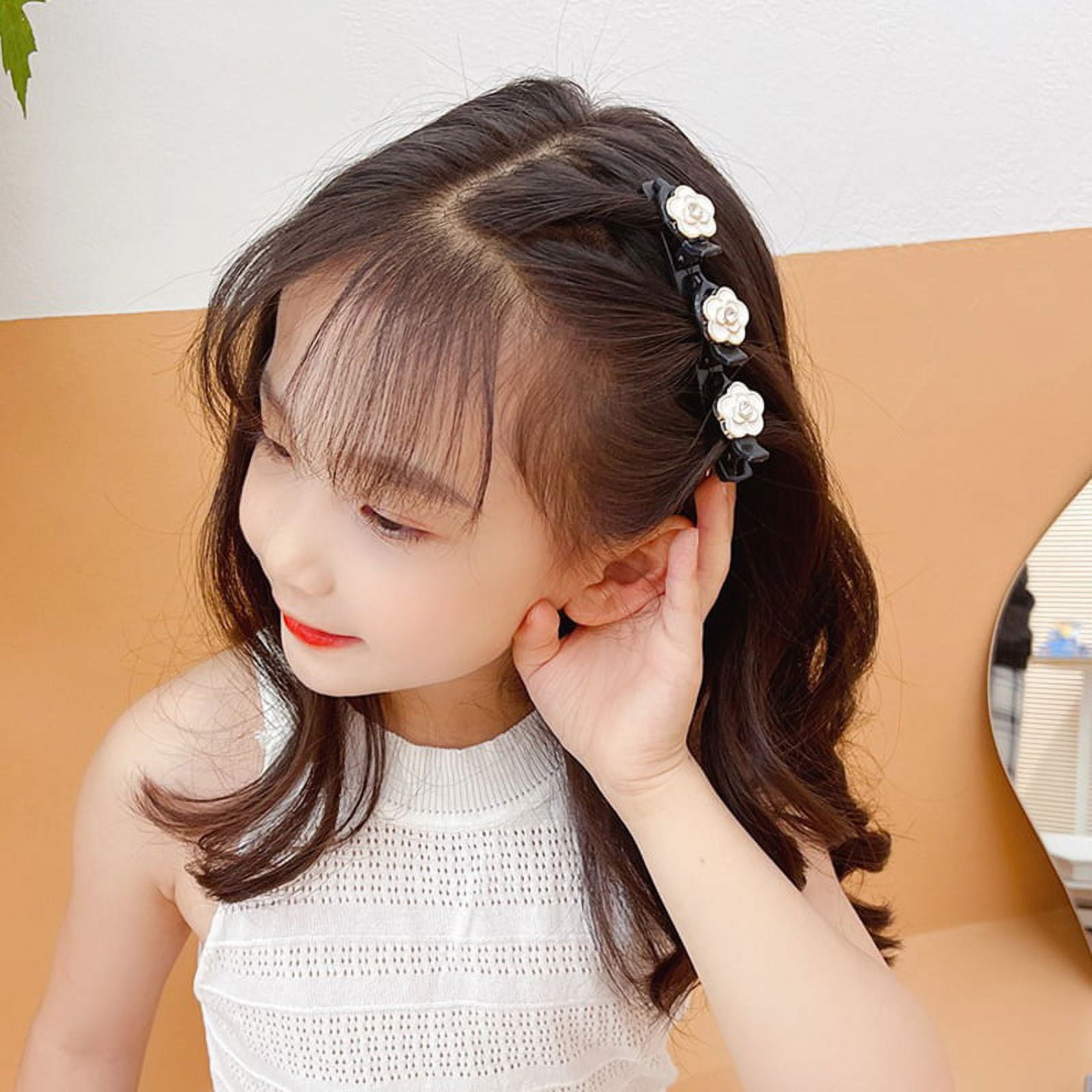 EYX Formula Fashion Double Layer Band Twist Plait Headband Hairpin Hair Claw Clips, Black Magic Double Bangs Hairstyle Hairpin Hair Twister Headband