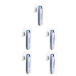 Langgg Bluetooth-Compatible Earphone Wireless Noise Canceling Earhook Headphone Sweatproof Hands-Free Mobile Phones Headset White Blue 5Set