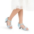 thumbnail image 4 of BURUDANI Girls Dress Sandals with Ankle Strap T-Strap Low Heel Pumps for Little & Big Kids, 4 of 6