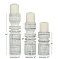 thumbnail image 3 of DecMode 3 Candle White Wood Candle Holder, Set of 3, 3 of 8