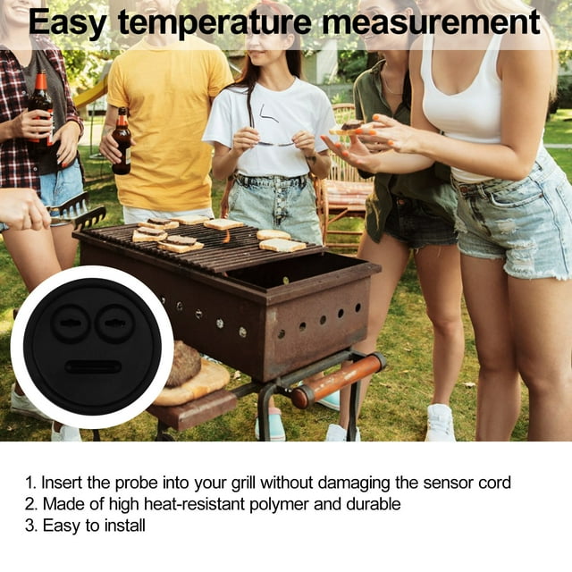 YAOMOBB Grill Probe Grommet 1/2/4Pcs Thermometer Probe Rubber Grommet Heat Resistant Barbecue Metal Washer Gasket Ring Cooker Replacement Part