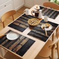 thumbnail image 5 of Black Brown Plank Placemats Set of 12 Vintage Chic Wooden Grain Place Mats Indoor Wipeable Table Mats Washable Cloth Dining Table Placemats for Kitchen Holiday Party Home Decor 13x19 Inch, 5 of 9