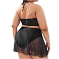 thumbnail image 4 of Traje de baño dividido con cordones de malla de color sólido de talla grande para mujer gorda con estilo para mujer OAVQHLG3B Store lin121212, 4 of 4