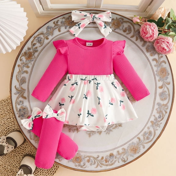 Girls Dress Plaid Long Sleeve Stylish Sport Play for Girls Tulle Soft Fairy Princess Printed Dress Set