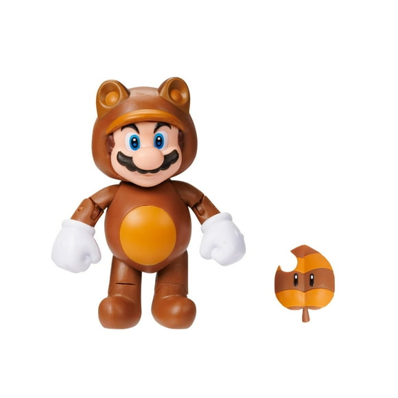 Figuras de acción Super Mario Tanooki Mario con hoja, 10 cm