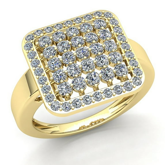 1ctw Round Brilliant Cut Mens Cluster Vintage Anniversary Engagement Ring Solid 14K Rose, White or Yellow Gold FG VS