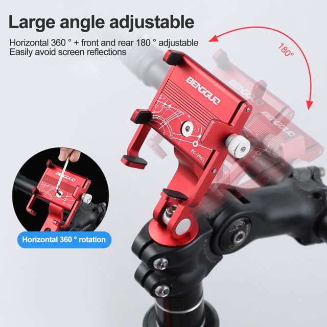 LJNYFDC Cycling Phone Mount Aluminum Bicycle Phone Mount Cellphone Holder Shake Stable Universal Bike Handlebar Mount Phone Bracket for Secure Riding
