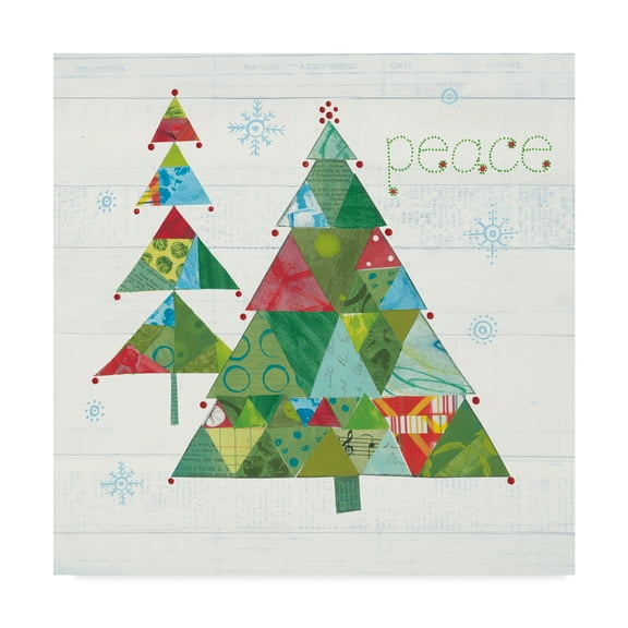 Trademark Fine Art 'Christmas Patchwork IV' Canvas Art by Courtney Prahl