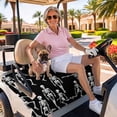 thumbnail image 3 of Golf Cart Seat Covers for 2 Seater,Halloween Microfiber Cart Seat Towel Blanket,Funny Skeleton Spooky Scary Skull Black Absorbent Breathable Non Slip Bench Seats Protector for Golf Course 51"x31", 3 of 9