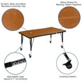 thumbnail image 5 of Emma + Oliver Mobile 76" Oval Wave Activity Table Set-14" Student Stack Chairs, Oak/Black, 5 of 15