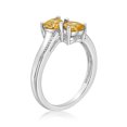 thumbnail image 3 of .70 Ct Heart Natural Yellow Citrine Diamond 925 Sterling Silver Ring Size 9, 3 of 7