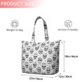 thumbnail image 4 of White Floral Skull Pattern Travel Tote Bags for Women Carry On,Large Weekender Bags for Women Travel,Multi Functional Duffle Bag for Work,Shopping,Sports, 4 of 5