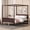 Espresso, variant on Harper & Bright Designs Queen Size Platform Bed with 4 Canopy Columns, Wood Canopy Platform Bed Frame with Headboard and Footboard, White