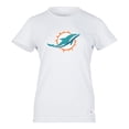 thumbnail image 1 of NFL Playera Aficionado Básica Miami Dolphins Blanco para Mujer, Talla Grande, 1 of 5