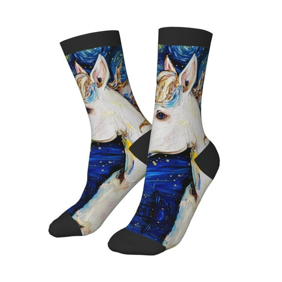 Kids Girls Boys Socks - Starry White Horse Comfort Breathable Crew Socks for Boys Girls Kids, Soft Athletic Running Socks for Boys Socks 6-10 Years Old