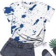 thumbnail image 5 of iHengLiXing Plus Size Spring Tops for Women 2025 Dressy Casual Women's Casual Letter Print Pullover Short Sleeve T-Shirt Shirt Blue L, 5 of 6