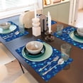 thumbnail image 6 of Placemats Set Of 4 / 6, Blue Jellyfish Shell Coral Placemats For Dining Table Indoor/Outdoors Heat Resistant Washable Placemats 18" X 12", 6 of 8