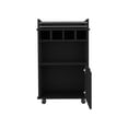 thumbnail image 4 of Nmkwnr 35" H Wood Bar Cart with 2 Shelves and Wine Rack and Wheels, Perfect for Living Room, Bar, Dining Room, Black, 4 of 7
