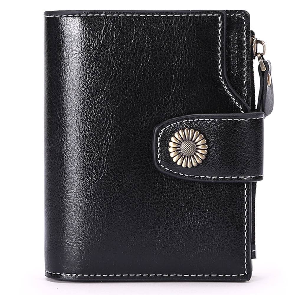 FALAN MULE Small Wallet for Women Genuine Leather Bifold Compact RFID ...